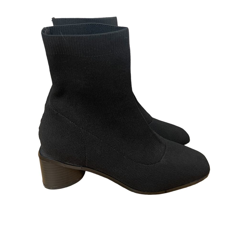 ASOS DESIGN Radley Knit Heeled Sock Boots In Black Women's Size 5 Pointed Toe